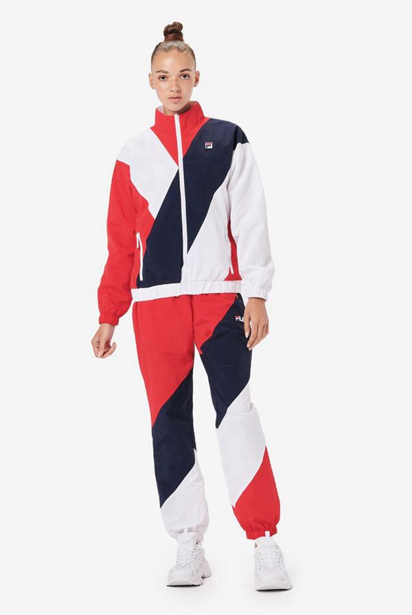 Fila Ishani Retro Track Women's Jackets - Red/White/Navy,NZ 147-72096